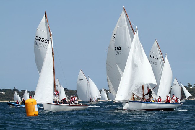 C2006 Zephyr and C03 Darney as they close in on the bottom mark - Gant Portsea Cup 2013 ©  Alex McKinnon Photography http://www.alexmckinnonphotography.com